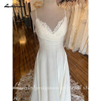 Vestido de novia bohemio de satén suave NumberSea, elegante vestido de novia con escote en V y cola larga, vestidos sencillos para mujer 2025, vestido de novia 
