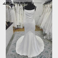 Vestido de novia NumberSea de satén para boda 2025, sexy, para playa, sin espalda, para novia civil 