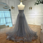 Abendkleid Pink Pearls, Perlenbesetzt, Arabische Meerjungfrau mit Überrock LA72811B