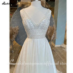 Vestido de novia de corte A para mujer de NumberSea, estilo bohemio, de tul, para fiesta de noche, para playa 