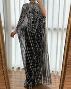 Luxuriöses Champagner Kaftan Abendkleid Hochzeits-Ballkleid
