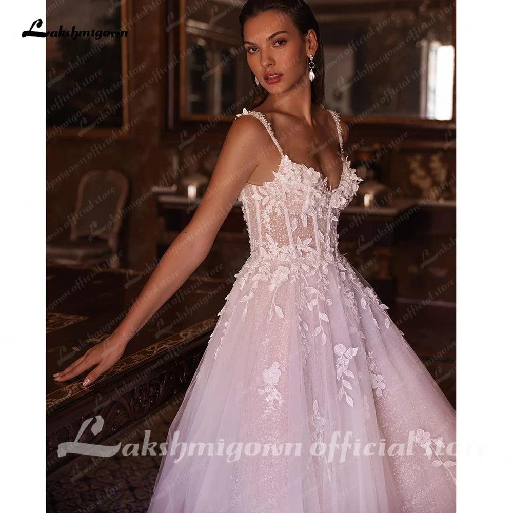 Vestido de novia de playa de corte A con encaje bohemio NumberSea NumberSea para mujer 2024, vestido de novia para novia, vestido de casamento civil 