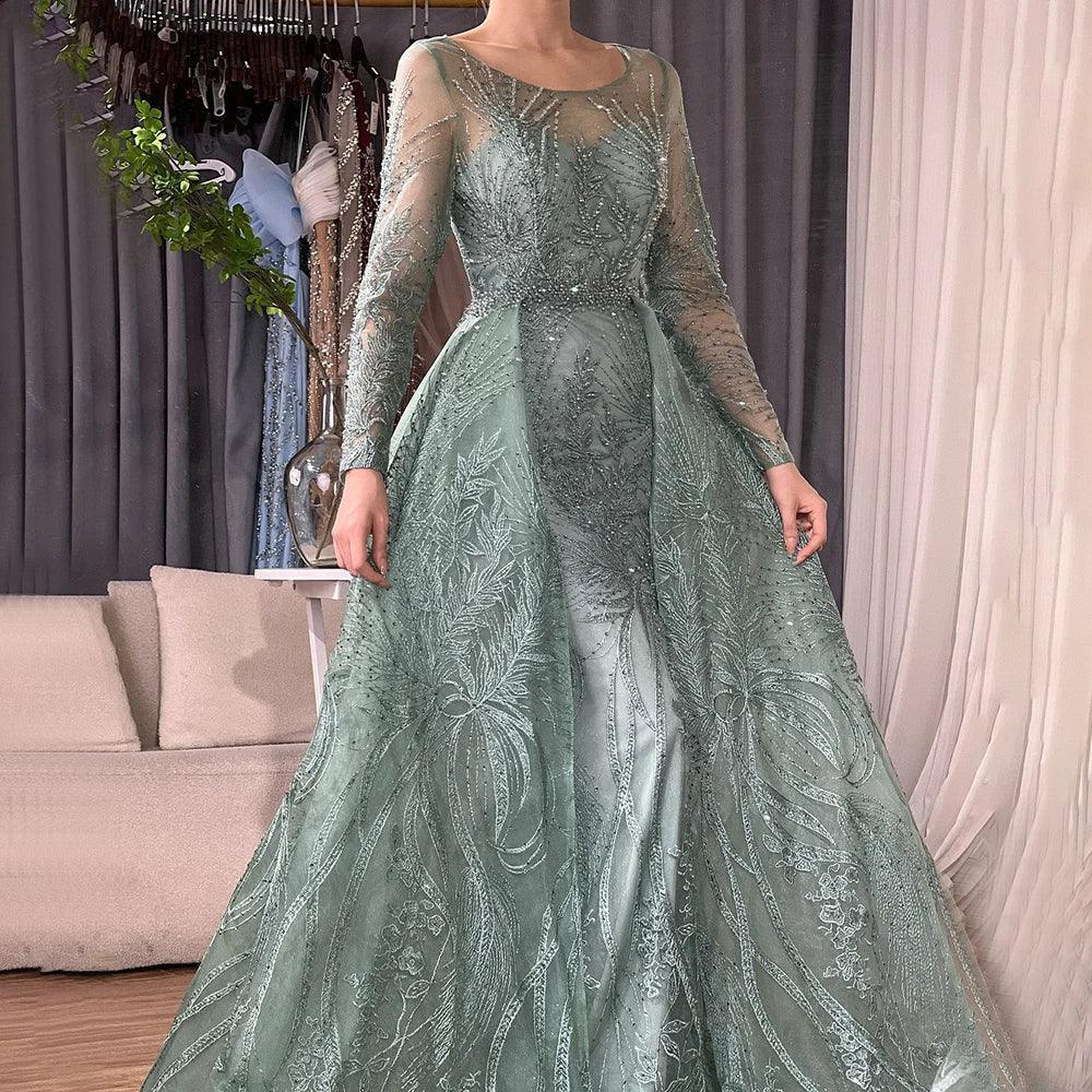 Serene Hill Muslim Pink Long Mermaid  With Train Luxury Evening Dresses Gowns for woman  party  Formal Dress  2024 LA70541