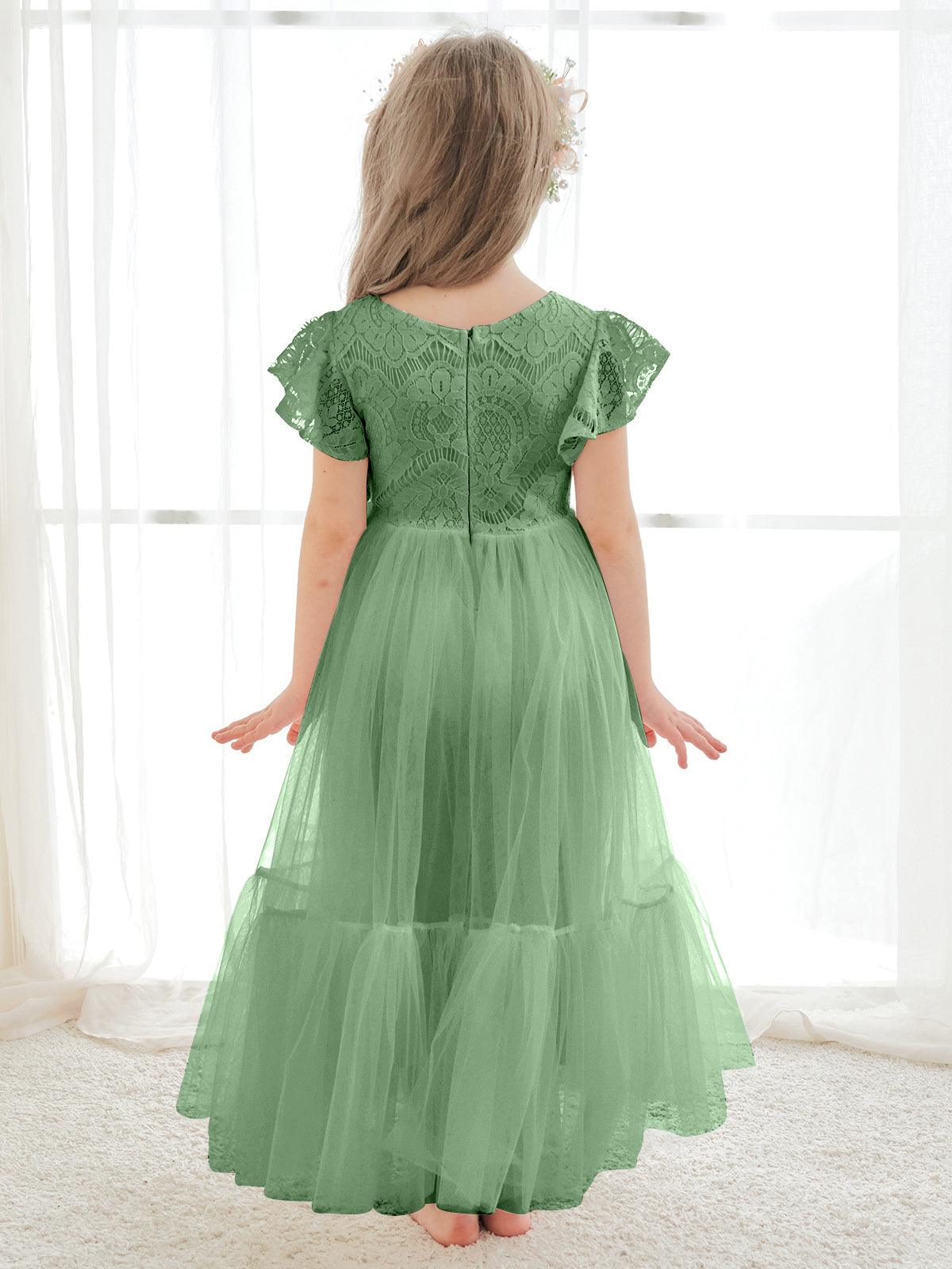 Knöchellanges weißes Kleid aus Spitzentüll (2003227579) 