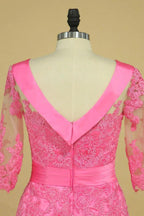 Satin Cowl Neck Half Sleeve With Applique Mother Of The Bride Dresses