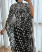 Luxuriöses Champagner Kaftan Abendkleid Hochzeits-Ballkleid