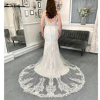 Vestido de novia NumberSea sexy de sirena con encaje de satén suave para mujer 2025, vestidos de novia con tirantes finos 