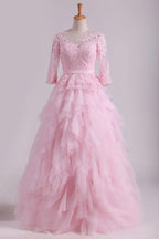 Mother Of The Bride Dresses Half Sleeve A Line With Applique Tulle