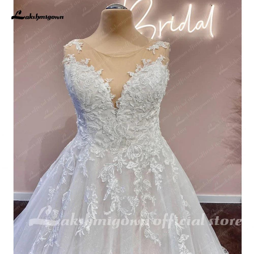 Vestidos de novia bohemios de encaje de princesa NumberSea para mujer 2025, vestido de noche, vestido de novia de corte A, vestido de novia de playa, bata de boda 