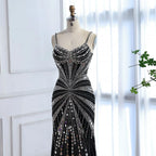 Vestido de Fiesta Sirena Corsé Nude de Lujo con Cuentas LA72803A