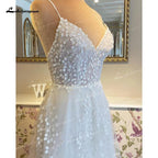 NumberSea Vintage Off White Boho Wedding Dress  Lace Applqiues Spaghetti Straps V Neck Bridal Gowns Tulle A Line trouwjurk