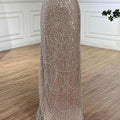 Serene Hill Saudi Arabia Blue Mermaid Cape Sleeve Luxury Beaded Evening Gown for Formal Occasion LA72160A
