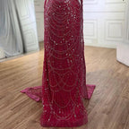 Serene Hill Saudi Arabia Blue Mermaid Cape Sleeve Luxury Beaded Evening Gown for Formal Occasion LA72160A