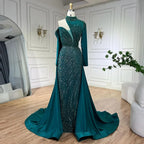 Serene Hill Arabisch Grün Elegant Meerjungfrau Ein Schulter Perlen Luxus Dubai Abendkleider Roben Für Frauen Hochzeitsfeier