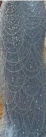 Serene Hill Dubai Nude Elegant Mermaid Arabia Luxury Beaded Evening Dresses Gowns 2024 For Women Wedding Party LA72243