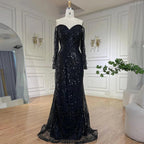 Serene Hill Dubai Nude Elegant Mermaid Arabia Luxury Beaded Evening Dresses Gowns 2024 For Women Wedding Party LA72243