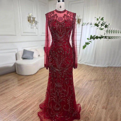 Serene Hill Luxury Grey  Nude With Cape  Mermaid Luxury Evening Dresses Gowns 2024 Beaded Elegant Sexy For Woman Party  LA71027