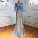 Serene Hill - Vestidos de noche de lujo con corte sirena dorados, 2024, con cuentas y brillantes diamantes, elegantes para mujer, para fiesta, LA70910 
