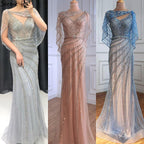 Serene Hill - Vestidos de noche de lujo con corte sirena dorados, 2024, con cuentas y brillantes diamantes, elegantes para mujer, para fiesta, LA70910 