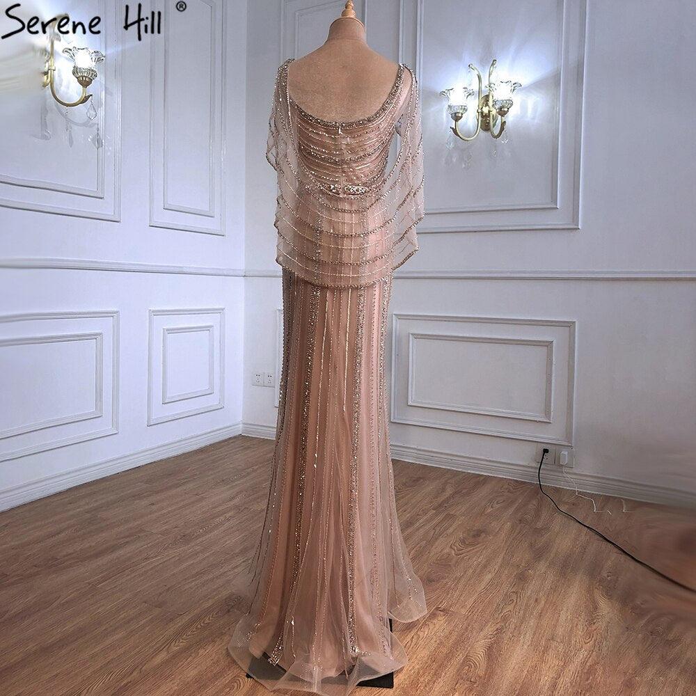 Serene Hill - Vestidos de noche de lujo con corte sirena dorados, 2024, con cuentas y brillantes diamantes, elegantes para mujer, para fiesta, LA70910 