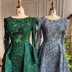 Serene Hill Muslimischen Luxus Grün Meerjungfrau Abendkleid mit Überrock Arabisch Für Frauen Hochzeit Party 2024 LA71610A 