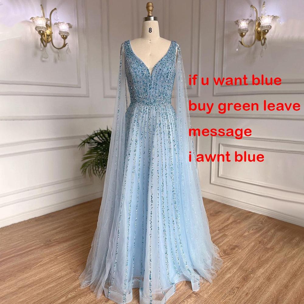 Serene Hill Nude Arabic Luxury Cape Sleeves Evening Dresses Gowns A-Line Beaded Sexy 2024 For Women Party LA71567