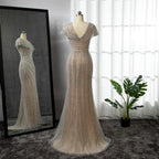 Serene Hill Silber Meerjungfrau Elegante Abendkleider Kleider Perlen Luxus Sparkle 2024 Für Frauen Party LA71686 