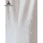 Sexy Meerjungfrau Spitze rückenfrei weiches Satin Damen Hochzeitskleid Spaghettiträger Brautkleider robe soirée mariage
