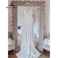 Sexy Meerjungfrau Spitze rückenfrei weiches Satin Damen Hochzeitskleid Spaghettiträger Brautkleider robe soirée mariage