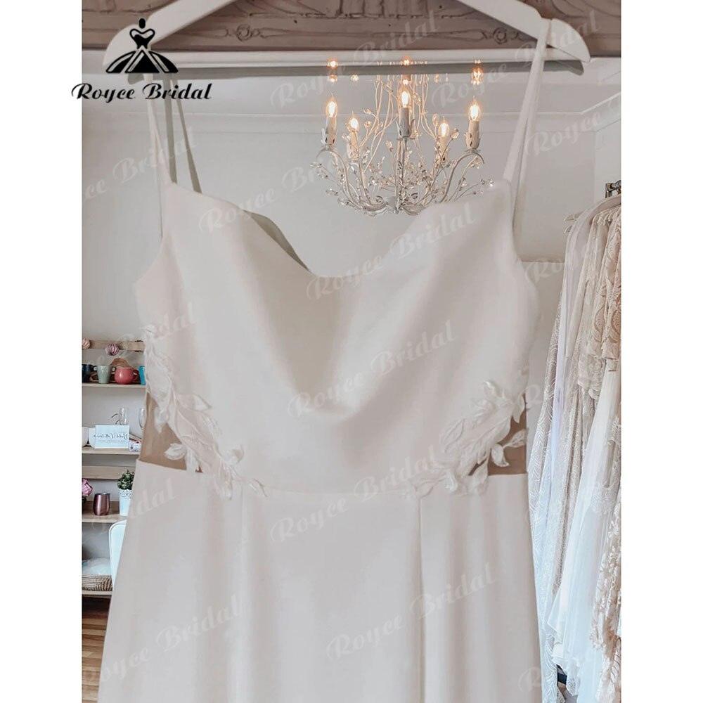 Sexy Meerjungfrau Spitze rückenfrei weiches Satin Damen Hochzeitskleid Spaghettiträger Brautkleider robe soirée mariage
