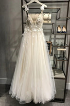Vestidos de fiesta sexys con tirantes finos, escote en V, corte A, tul, espalda descubierta