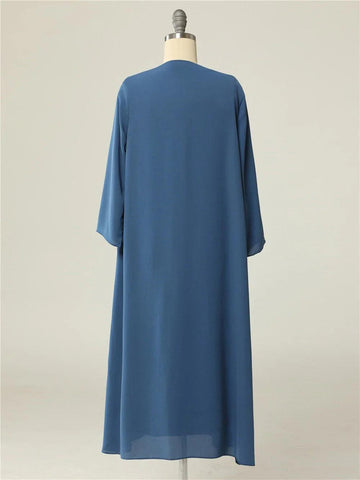 Kleider für die Brautmutter aus Spitze, Marineblau, mit Jacke und Flügelärmeln