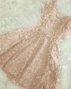 Silver Spaghetti Straps Backless V-neck Mini Short Homecoming Dress  PD378