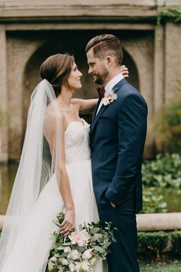 Vestidos de novia NumberSea sencillos de gasa con escote corazón y corte en A, sin tirantes, MW792