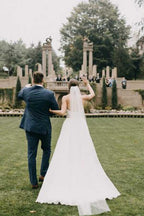 Vestidos de novia NumberSea sencillos de gasa con escote corazón y corte en A, sin tirantes, MW792