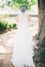 NumberSea Simple Chiffon Off-the-Shoulder Beach Wedding Dresses, Bridal Dresses