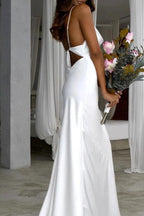 Vestido de novia NumberSea de satén de seda, corte sirena, espalda descubierta y tirantes finos, MW602