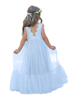 Lace Tulle Floor-length Boho Flower Girl Dress