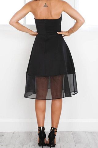 Sleeveless Newest A-line Knee-Length White Strapless Homecoming Dress