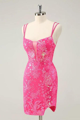 Vestido naranja ajustado con tirantes finos para la fiesta de bienvenida, vestido corto para fiesta de graduación