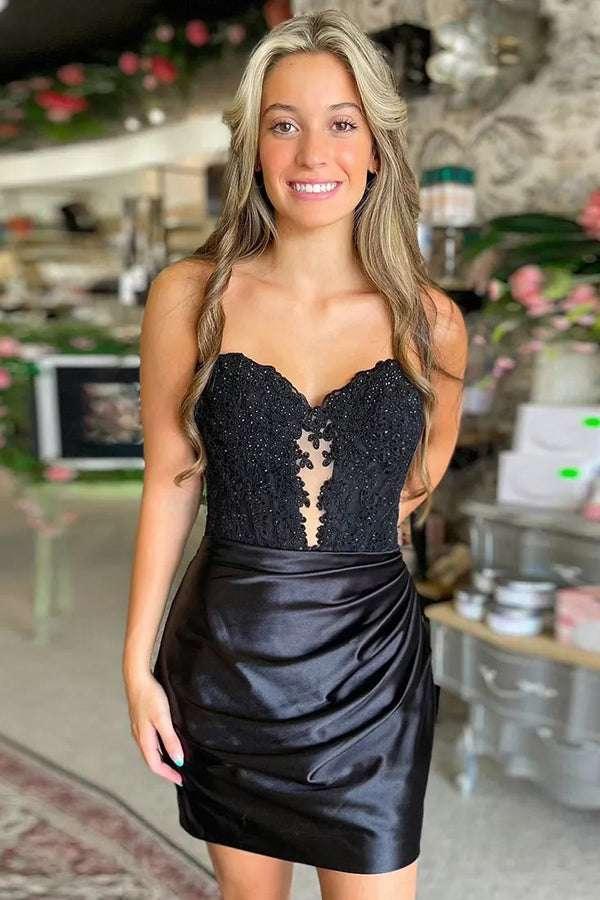 Sparkly Strapless Beaded Appliques Fuchsia Homecoming Dress PD548