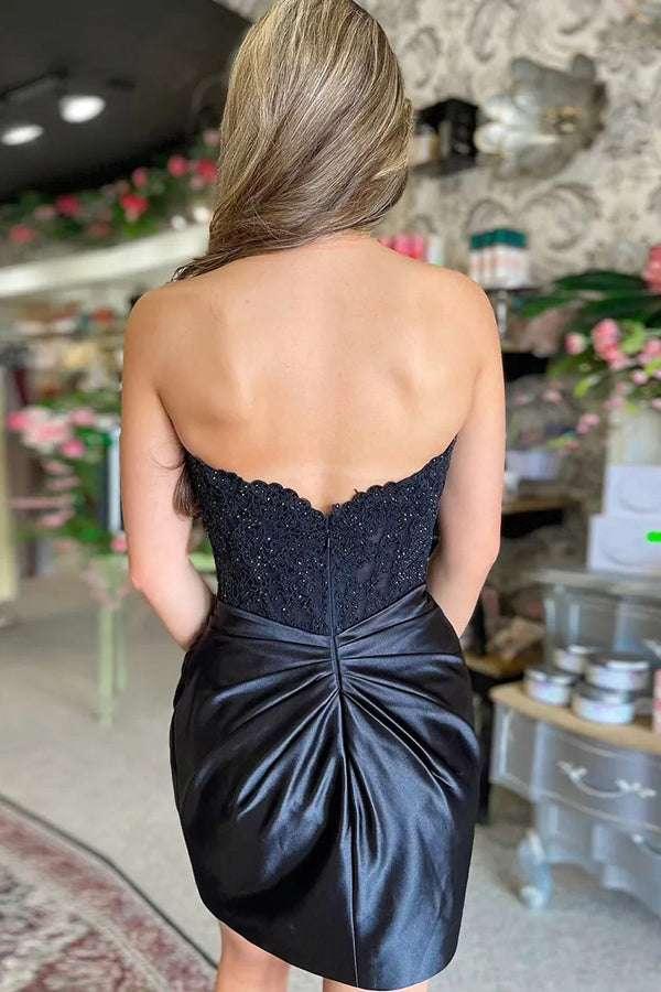 Sparkly Strapless Beaded Appliques Fuchsia Homecoming Dress PD548