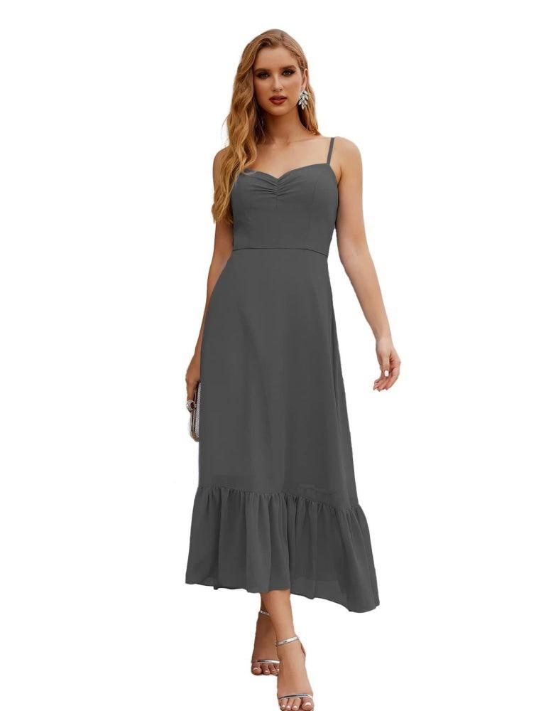 Numbersea Spaghetti Strap Chiffon Bridesmaid Dress Ankle Length Formal A Line Cocktail Party Homecoming Dress for Juniors SEA28028-numbersea