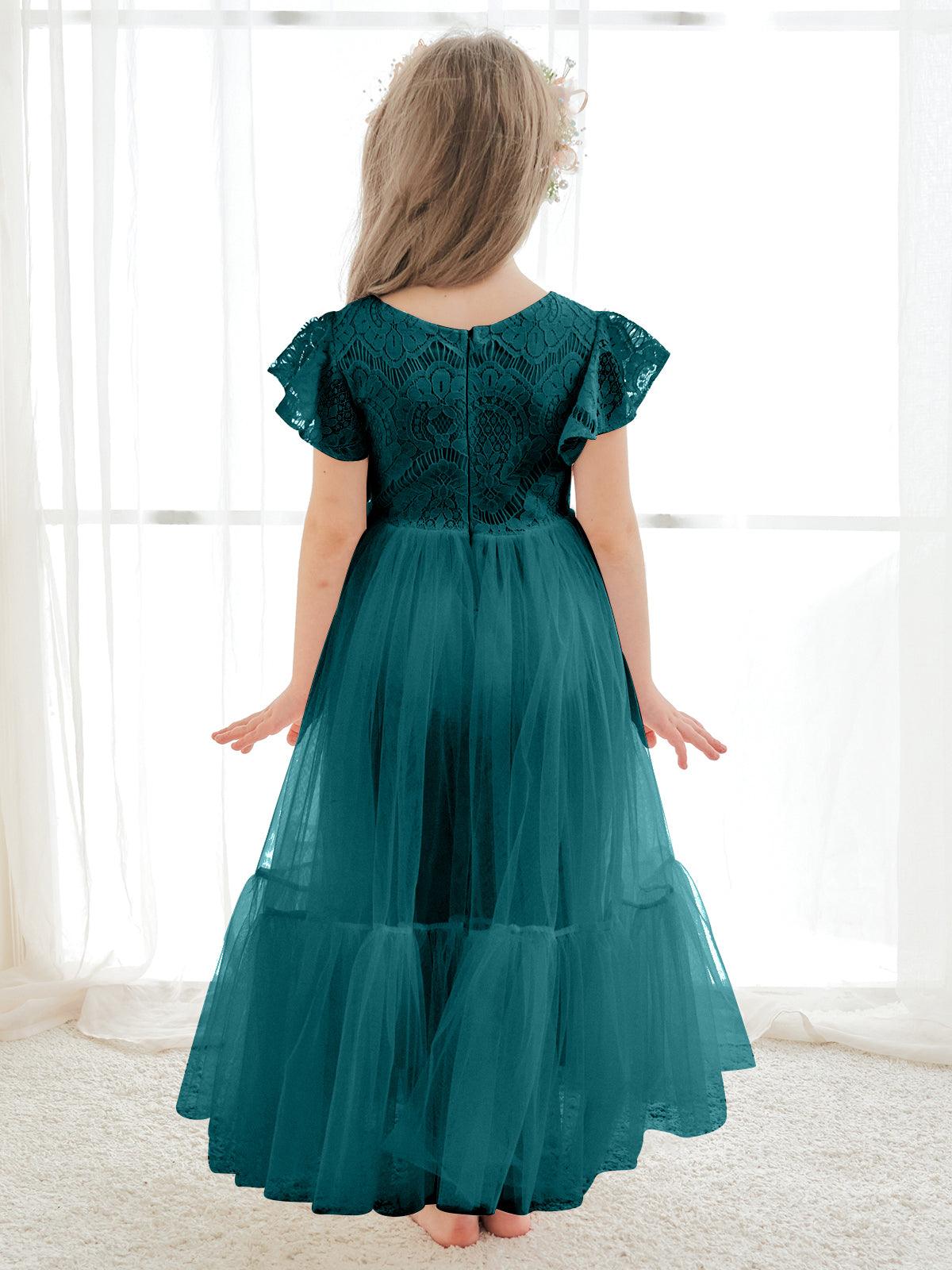 Knöchellanges weißes Kleid aus Spitzentüll (2003227579) 