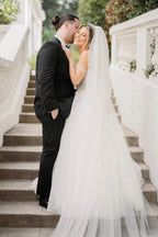 NumberSea Tulle A-line Beaded Sweetheart Neck Wedding Dresses, Bridal Gowns, MW911