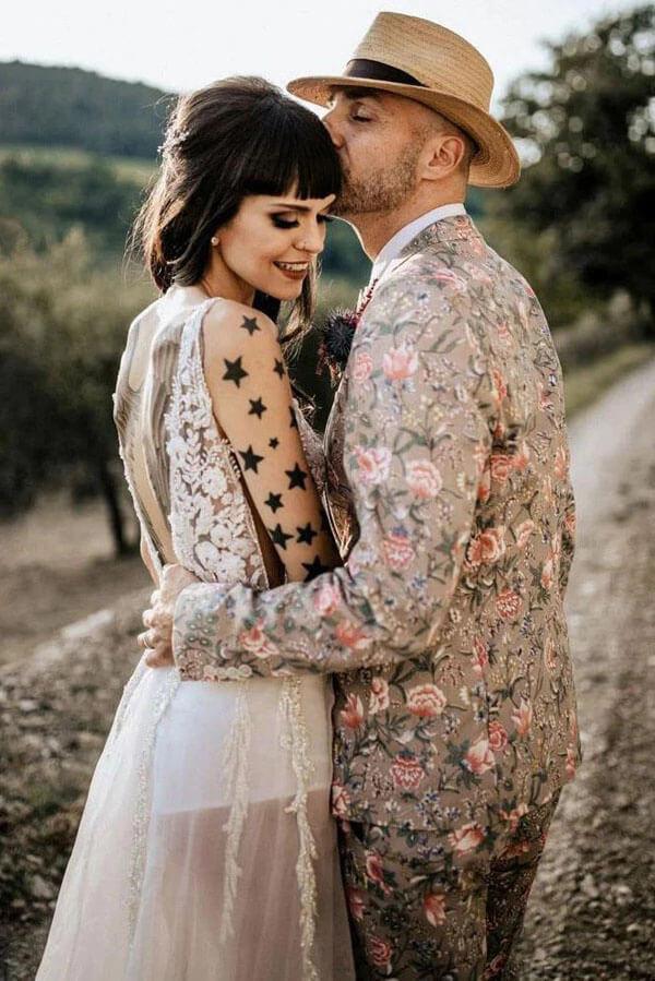 Vestido de novia de playa NumberSea de tul, corte A, escote en V, transparente, abertura en el muslo, MW982
