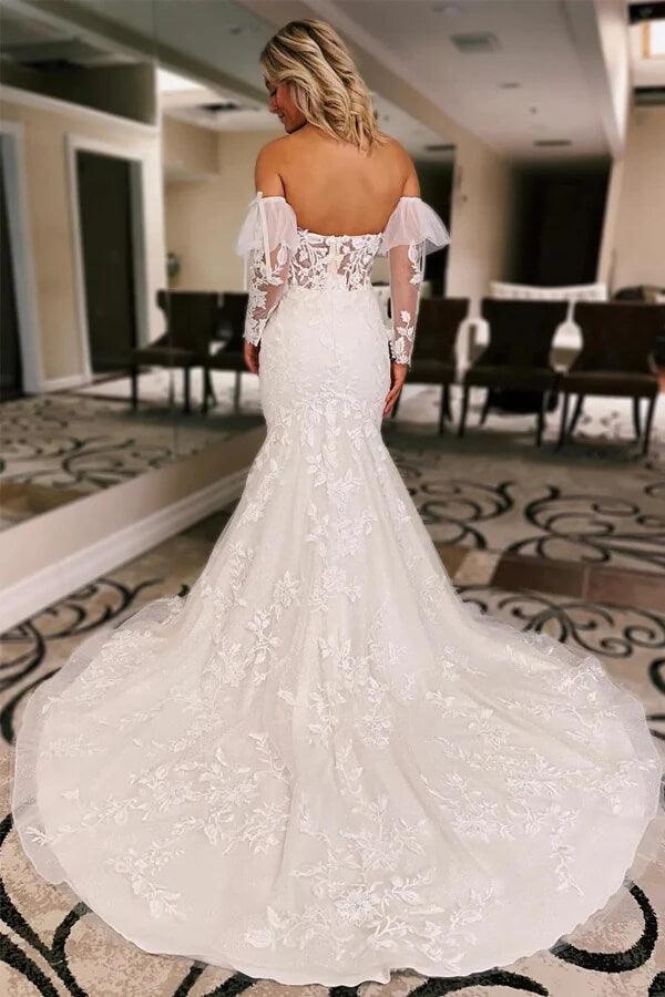 Vestido de novia NumberSea de tul con encaje y corte sirena, MW1011