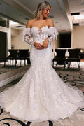 Vestido de novia NumberSea de tul con encaje y corte sirena, MW1011