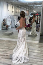 Vestido de novia NumberSea de tul, corte sirena, tirantes finos, escote en V, espalda descubierta y encaje, MW891