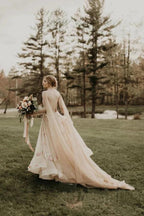 Vestido de novia NumberSea de tul con escote en V, flores 3D y tirantes finos, MW955